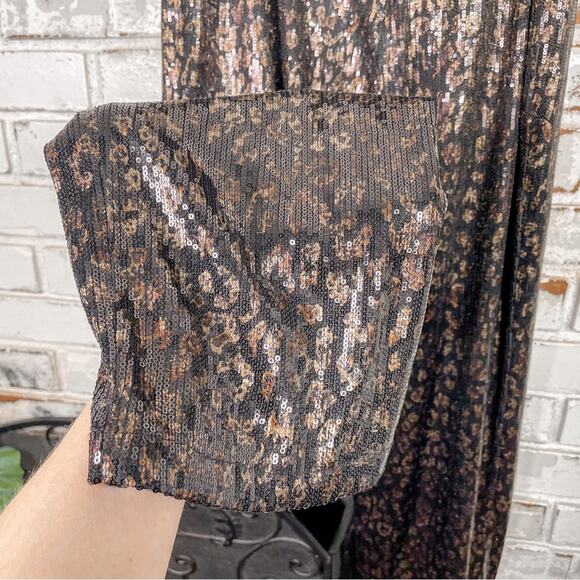 House of Harlow 1960 X Revolve Teri Leopard Sequin Strapless Jumpsuit XL - Picture 16 of 16